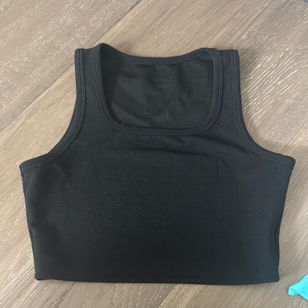 Black Ribbed Women's Crop Top